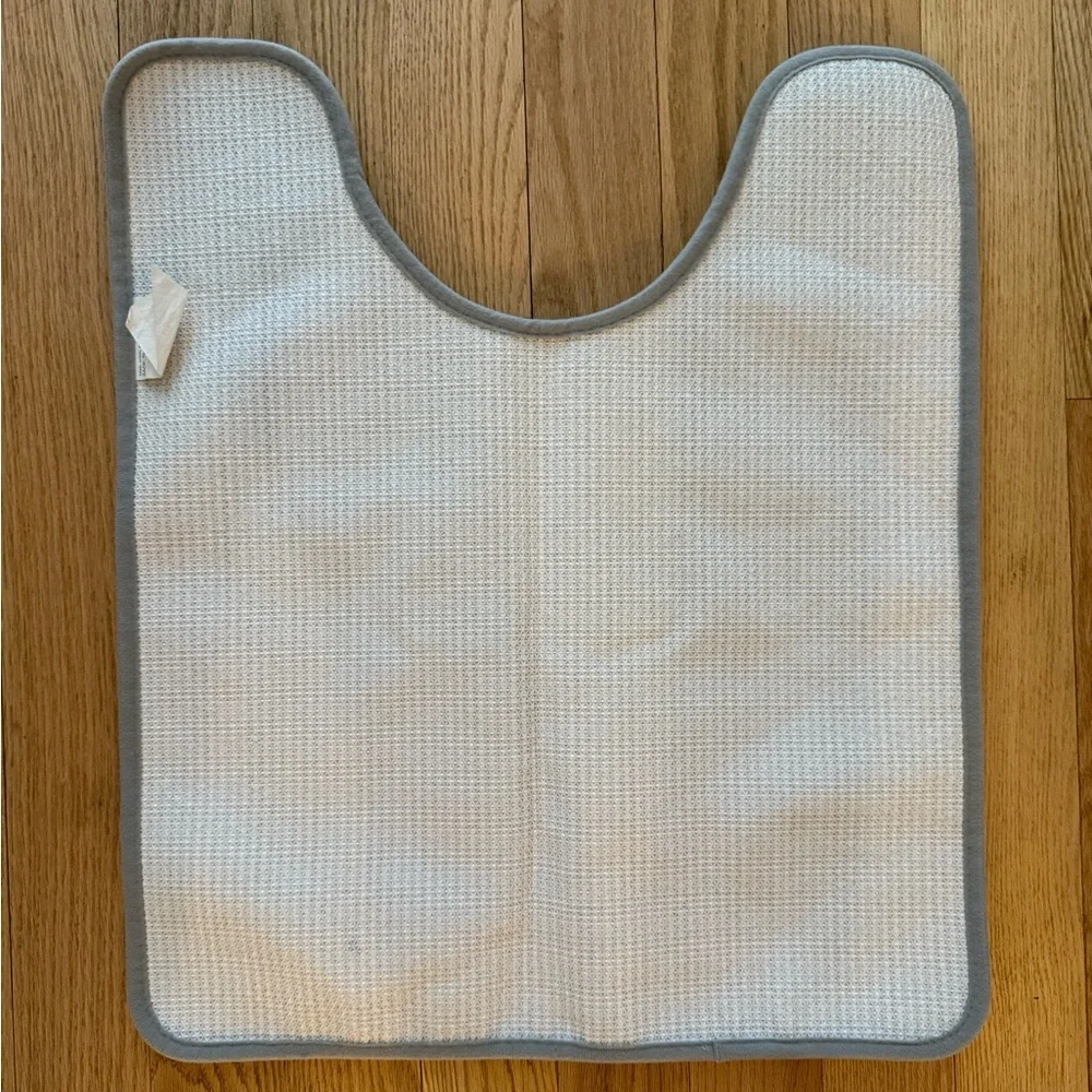 ♥️ Toilet rug u-shape | Gray and White Bath Mat 24x20 soft